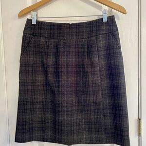 Reitmans Black and Gray Plaid Short Skirt